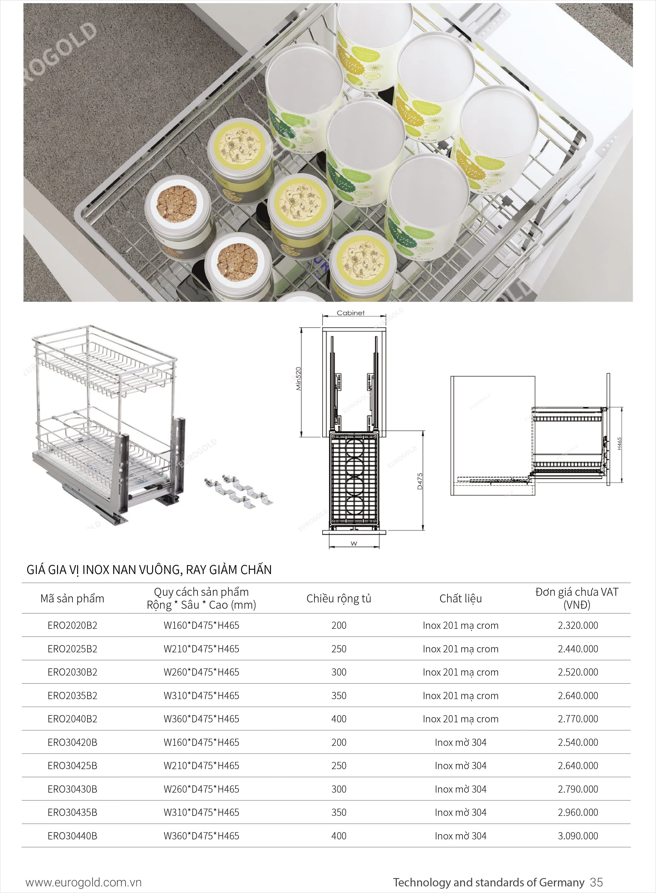 Giá để gia vị nan vuông inox 304, inox 201 mạ crom