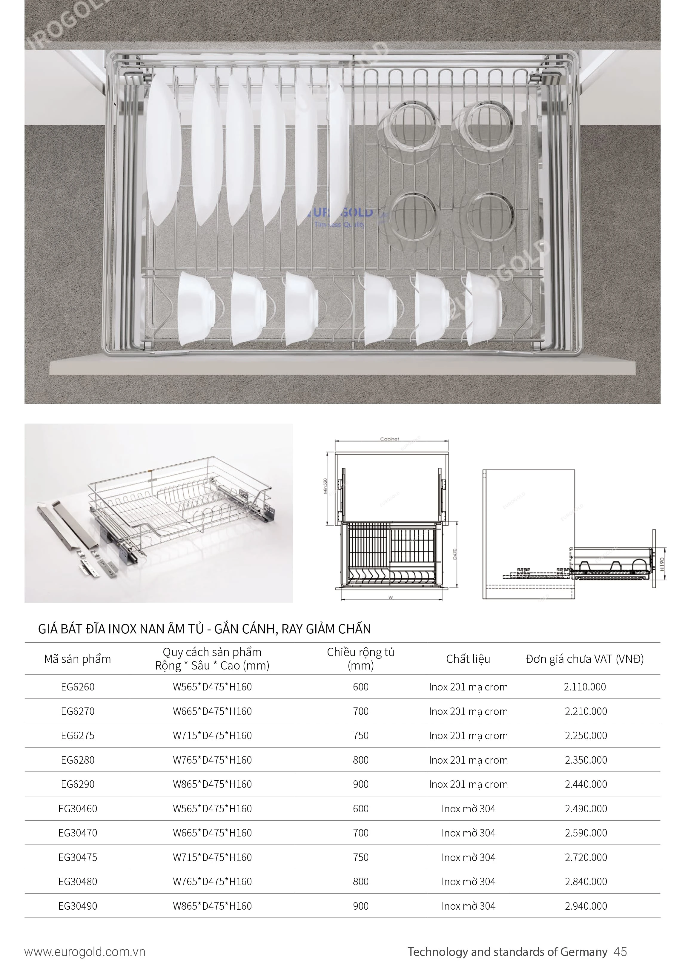 Giá để xoong nồi, bát đĩa, inox nan tròn