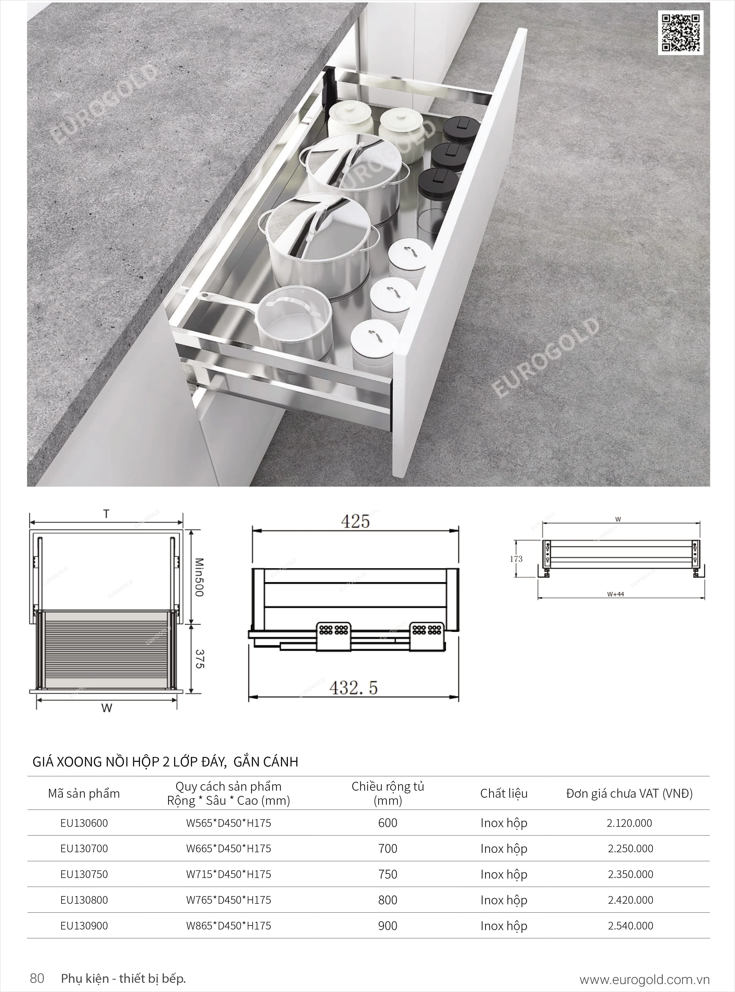 Giá để xoong nồi inox hộp