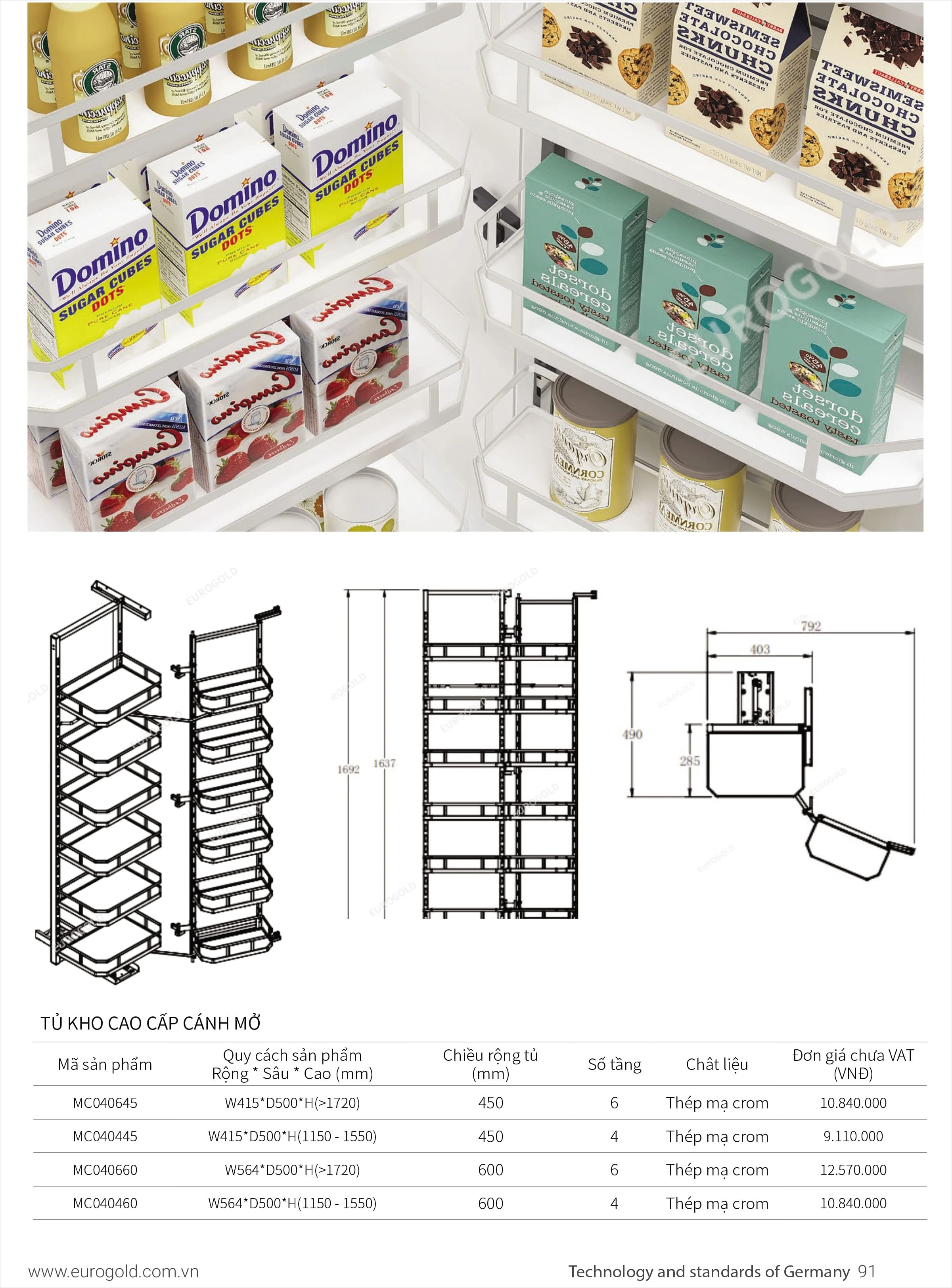 Tủ đồ khô cao cấp cánh mở-1