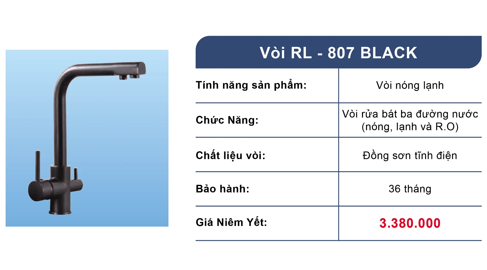 Vòi rửa bát nóng lạnh RO Roslerer RL807